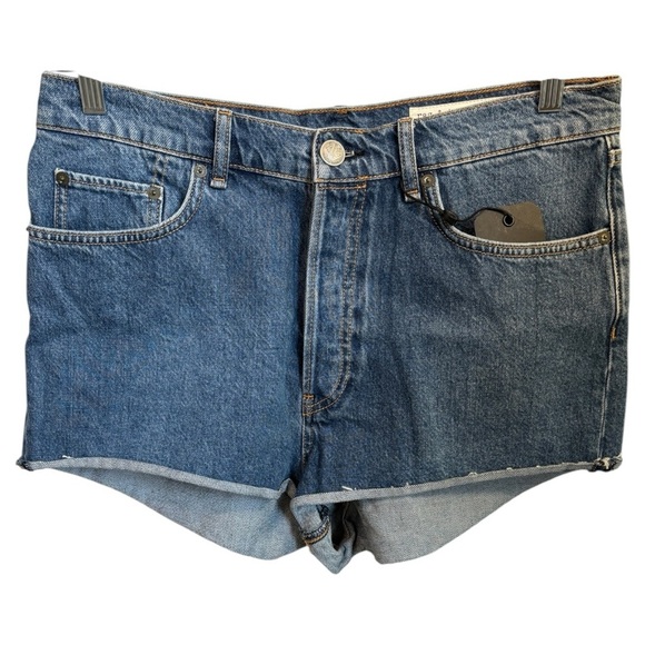 Rag & Bones Maya High Waist Raw Hem Cutoff Denim Hot Shorts Woman’s Sz 31 - Picture 3 of 14